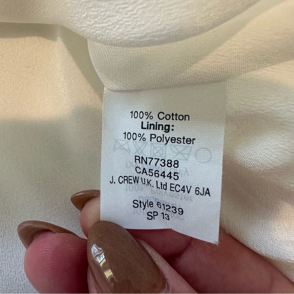 J. Crew Lace Striped Shift Dress. Color: Ivory. SIze: 4. - Picture 8 of 9